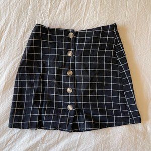Black Plaid Mini Skirt